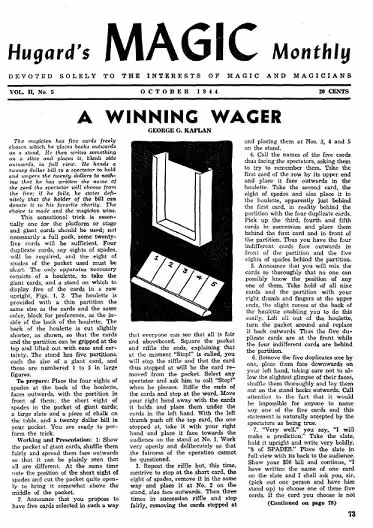 Hugard's Magic Monthly